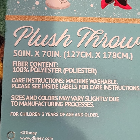 disney mickey Mouse Christmas tree holiday blanket plush throw 50in x70in - Picture 2 of 4